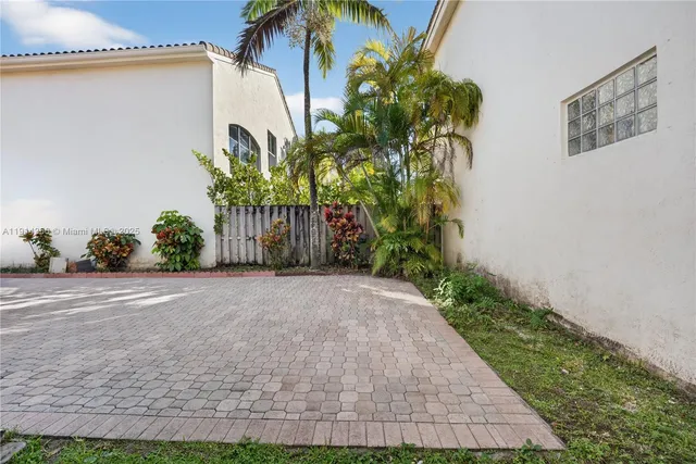a porch with seating space