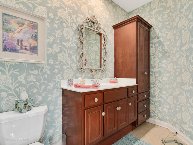 20 Ashton Drive Burr Ridge, IL 60527 - Photo 33 of 59 a bathroom with a granite countertop sink mirror vanity and toilet
