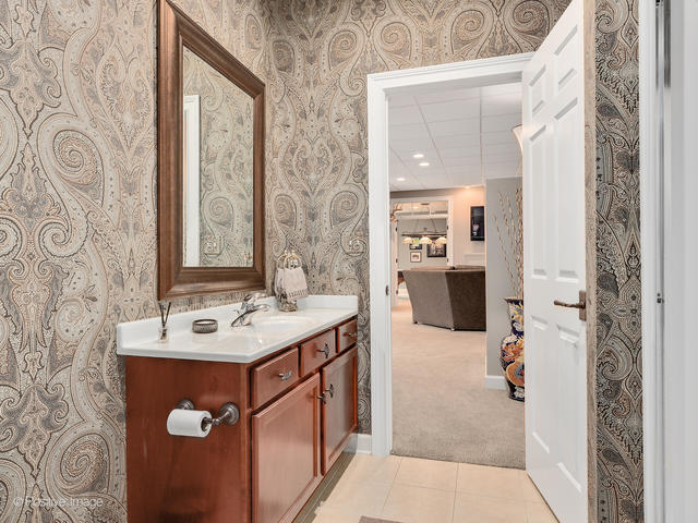 20 Ashton Drive Burr Ridge, IL 60527 - Photo 44 of 59 a bathroom with a sink and a mirror