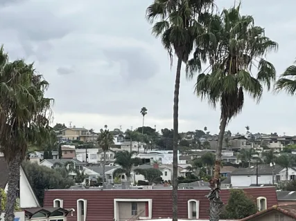 a view of a lake and a city