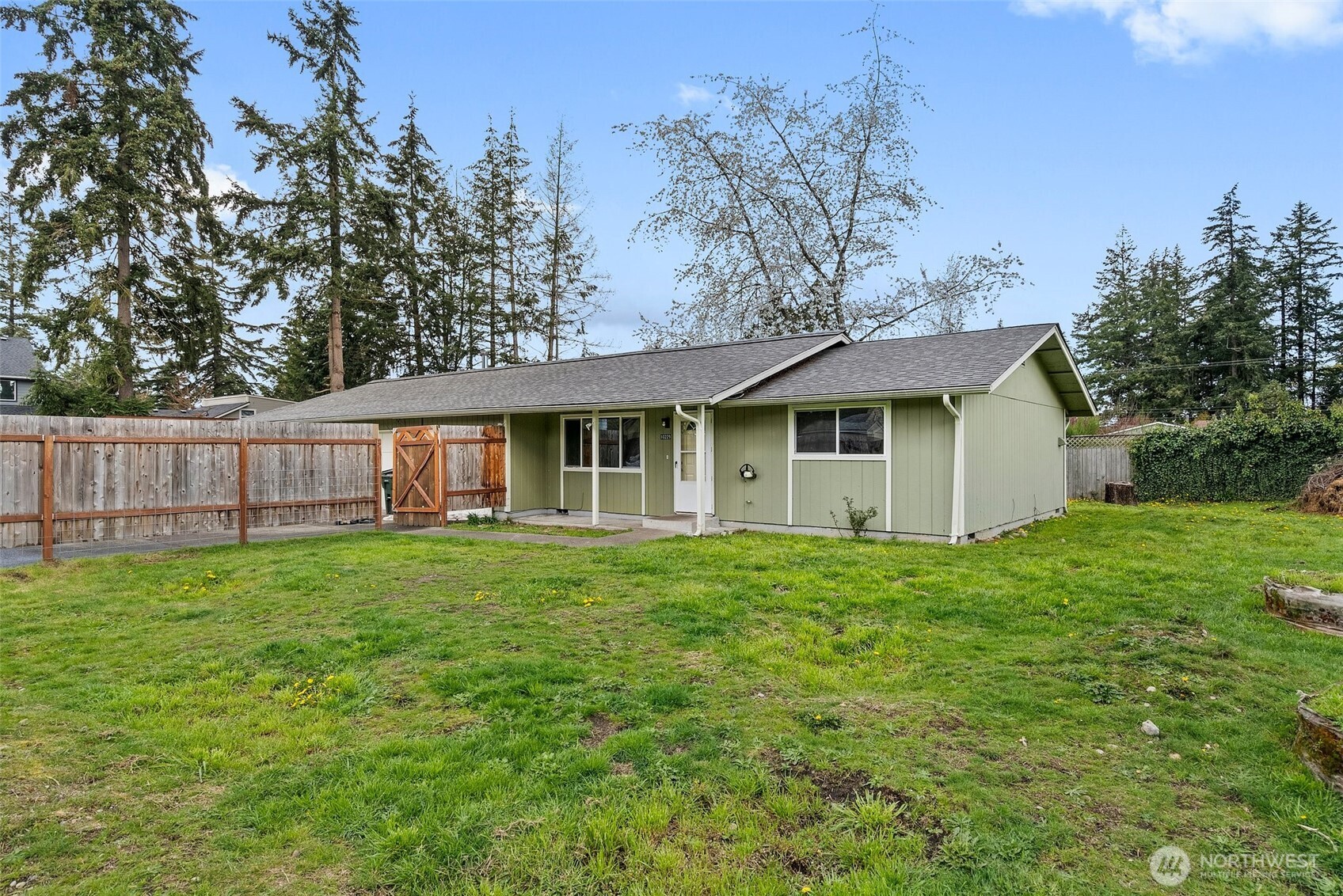 10227-10229 Ainsworth Avenue South Tacoma, WA 98444 - Photo 4 of 23 a view of a yard in front of a house with large trees