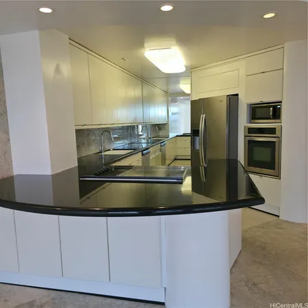 a close view of kitchen counter space