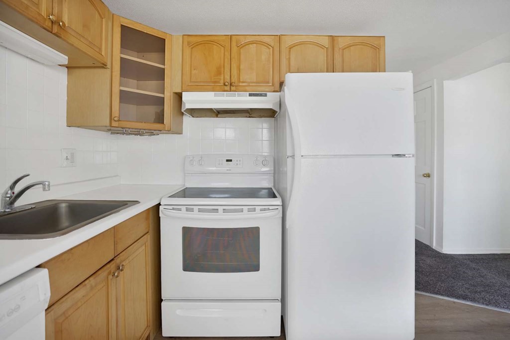 269 Chicopee Street, Unit 17 Chicopee, MA 01013 - Photo 3 of 19 a kitchen with a refrigerator sink and cabinets