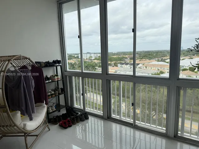 a view of a city from a balcony