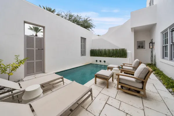 a outdoor space with patio furniture