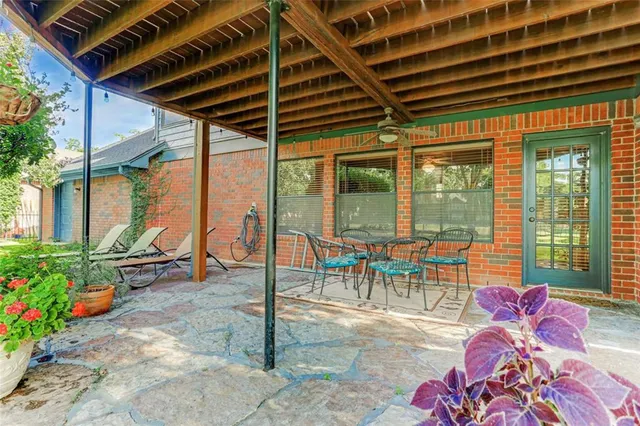 a outdoor space with furniture