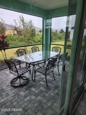 a view of a outdoor seating area with furniture