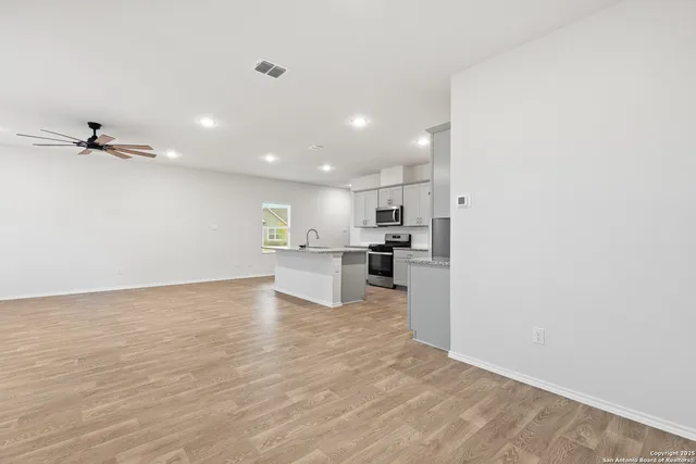 an empty room with a window