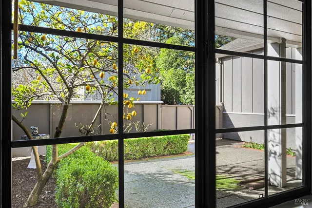 a spacious bedroom with a large bed and a potted plant