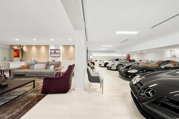 a car parked in a room