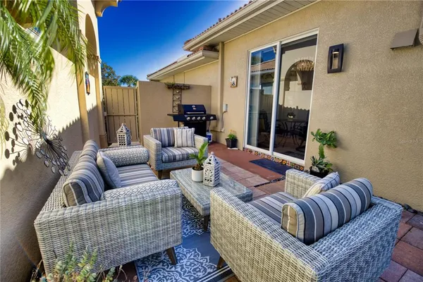 a living room with furniture