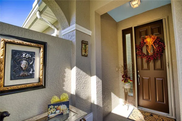 a view of a entryway door of the house