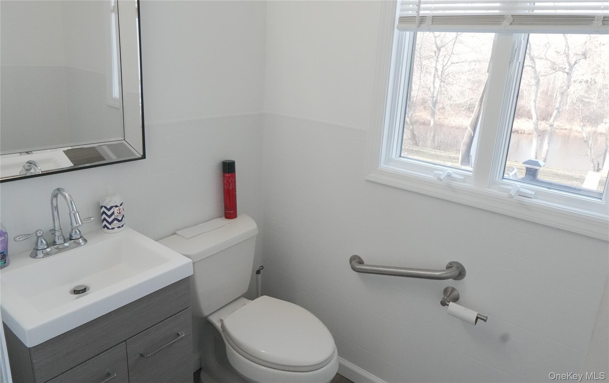 371 South River Road Calverton, NY 11933 - Photo 9 of 24 a bathroom with a sink mirror and toilet