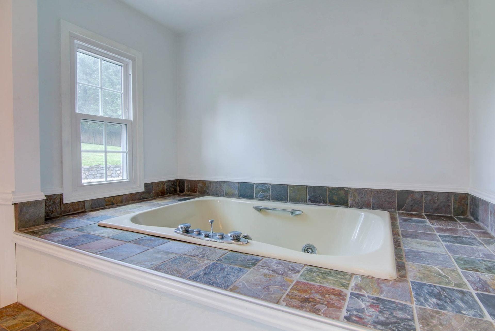 580 Mt Pleasant Church Road Fincastle, VA 24090 - Photo 15 of 39 a bath tub sitting in a bathroom next to a window