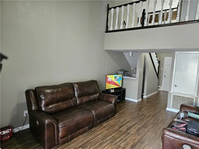 a living room with furniture