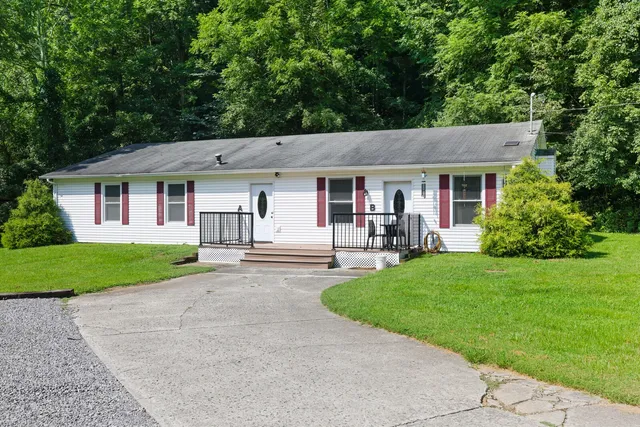 an aerial view of a swimming pool