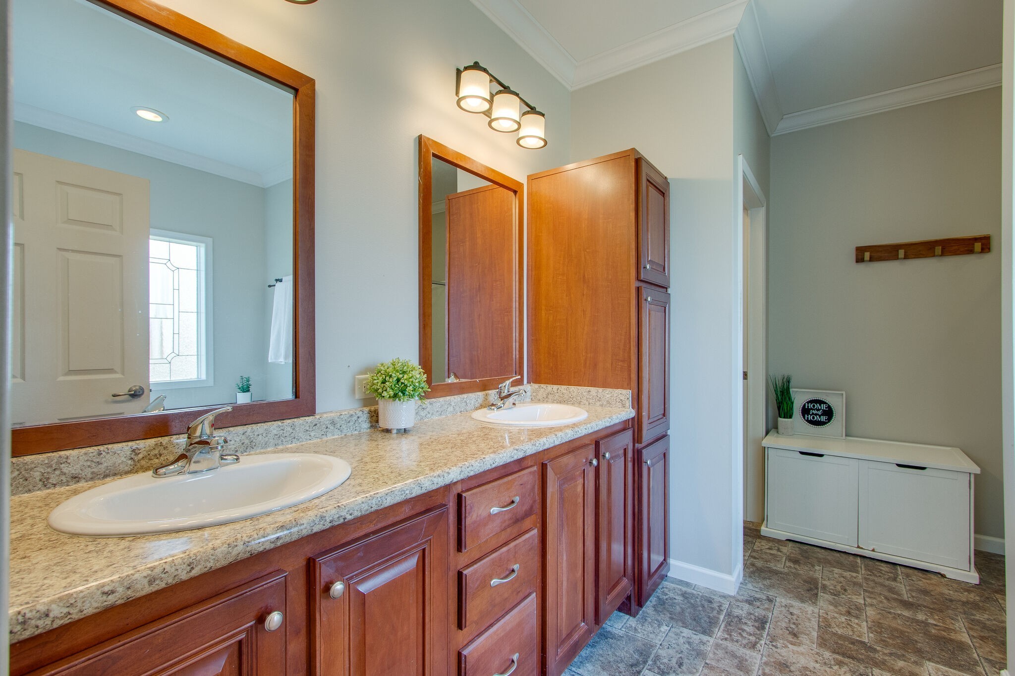 1164 Wrights Mill Road Spring Hill, TN 37174 - Photo 17 of 30 a bathroom with a granite countertop sink and a mirror