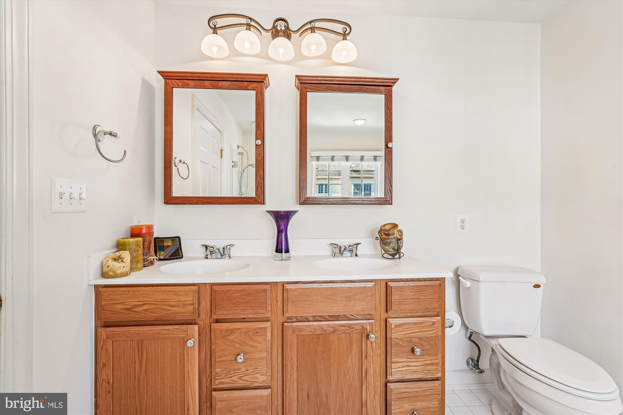 142 Swanton Lane Gaithersburg, MD 20878 - Photo 34 of 68 a bathroom with a sink a toilet mirror and vanity