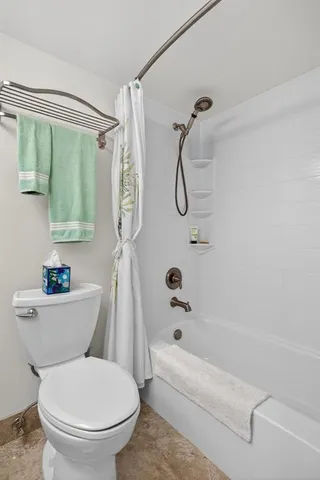 a bathroom with a toilet and a bathtub