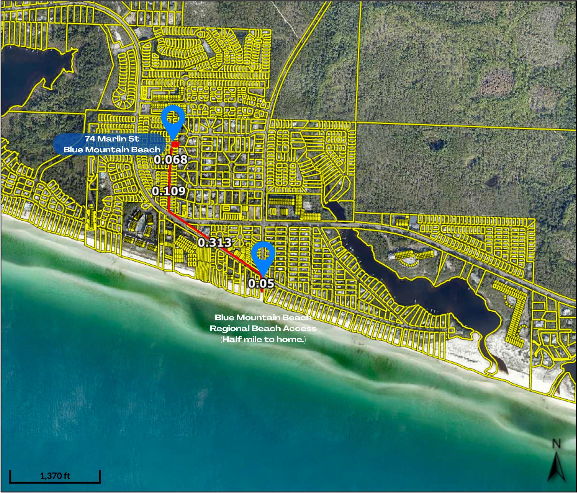 74 Marlin Street Santa Rosa Beach, FL 32459 - Photo 33 of 48 map to beach