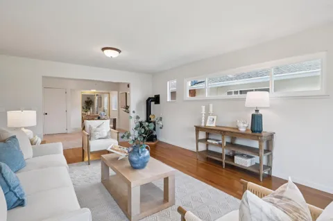 a living room with furniture