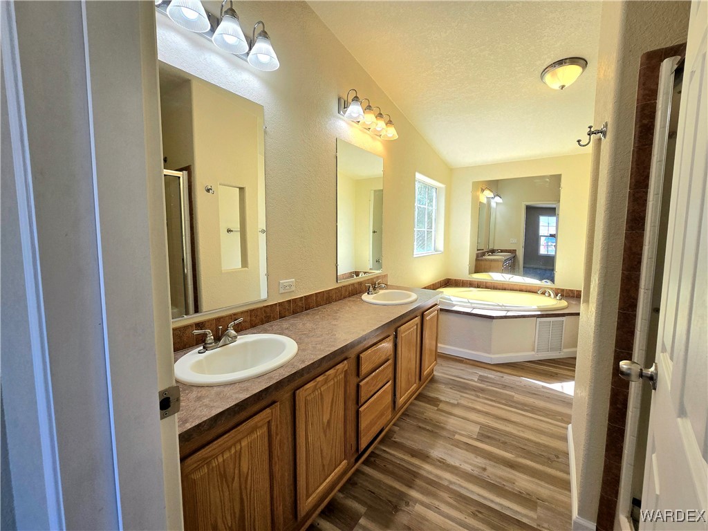 4149 Carrizo Road Golden Valley, AZ 86413 - Photo 10 of 47 a bathroom with a double vanity sink and a mirror