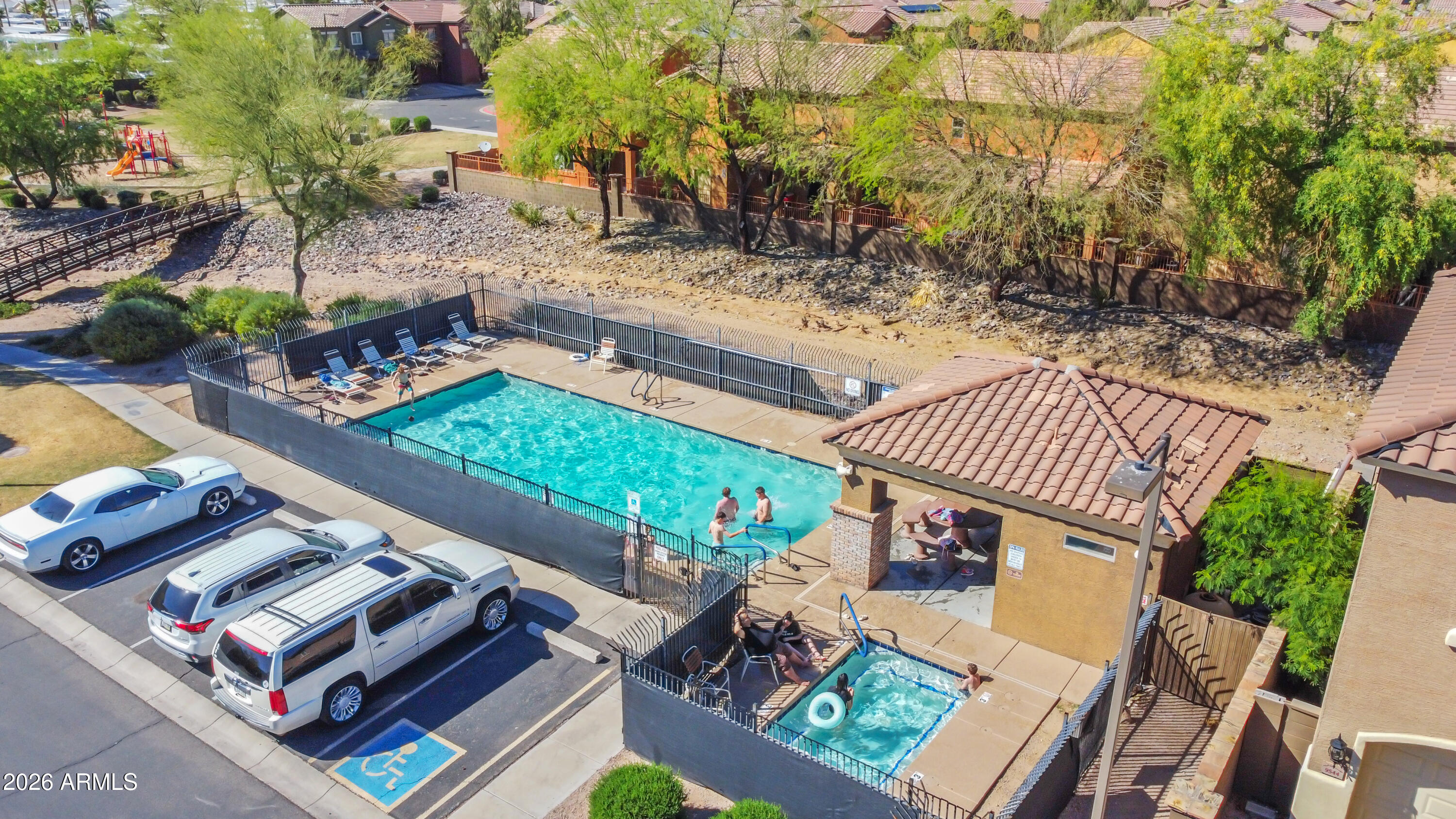 323 South Travis Mesa, AZ 85208 - Photo 24 of 30 an aerial view of a house with garden space and street view