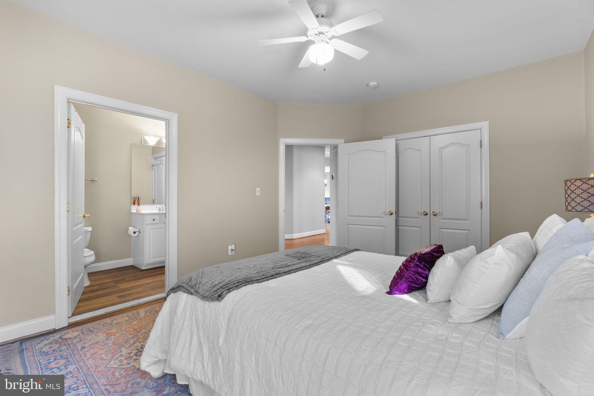 3091 Emerald Valley Road Ellicott City, MD 21042 - Photo 26 of 95 a bedroom with a bed and a chandelier