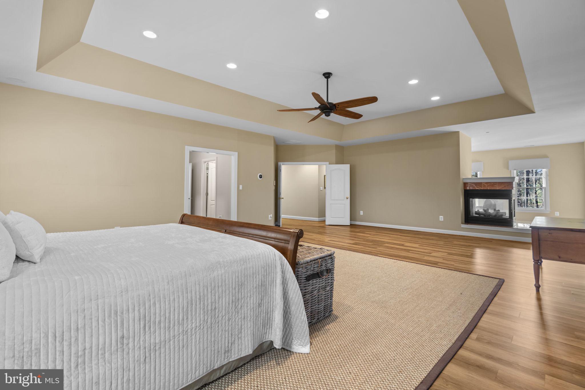3091 Emerald Valley Road Ellicott City, MD 21042 - Photo 37 of 95 a spacious bedroom with a large bed and a chandelier