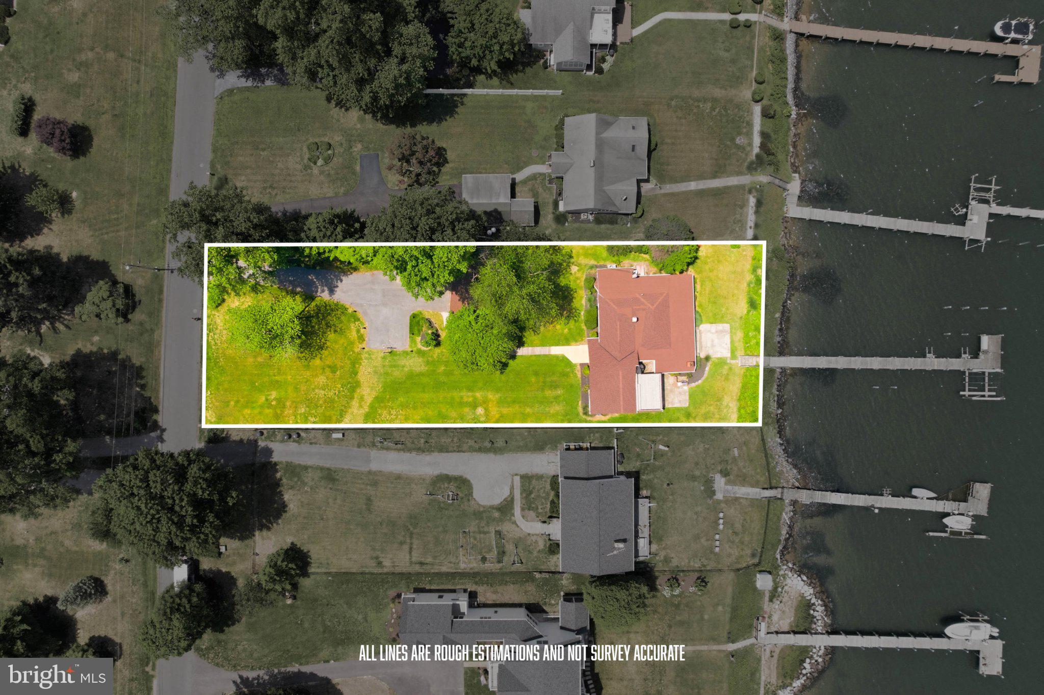 1100 River Bay Road Annapolis, MD 21409 - Photo 64 of 67 an aerial view of a residential houses with outdoor space and a lake view