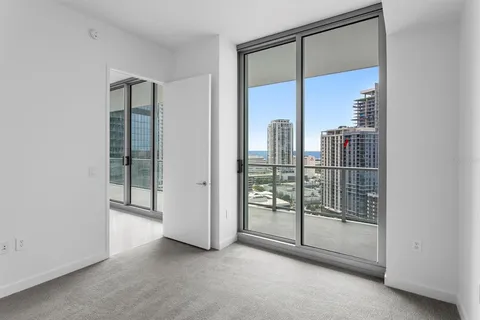 a view of a room with sliding glass door