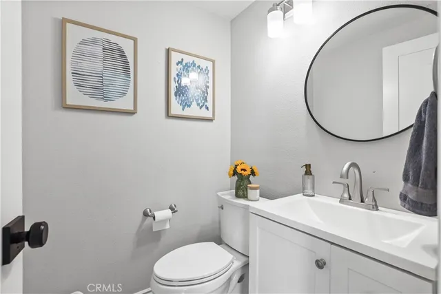 a blue and white sitting area with couch