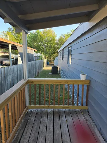 a view of wooden deck