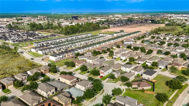 an aerial view of a city