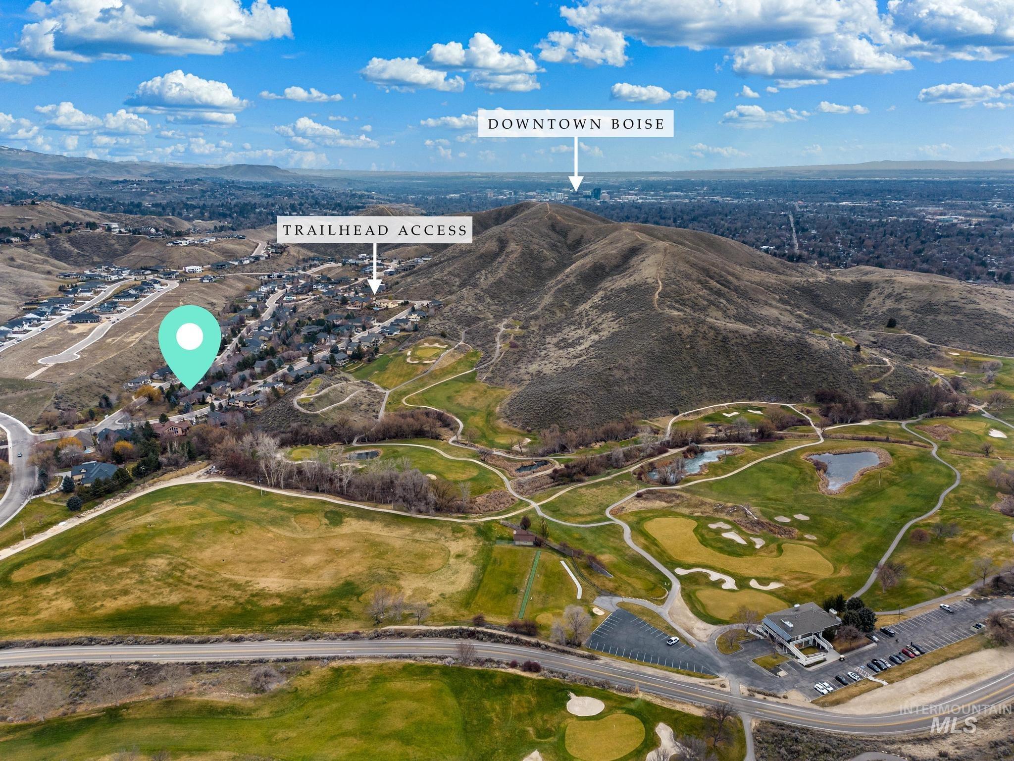 4946 North Villa Ridge Way Boise, ID 83703 - Photo 49 of 49 Aerial perspective showcasing a residential community nestled among rolling hills