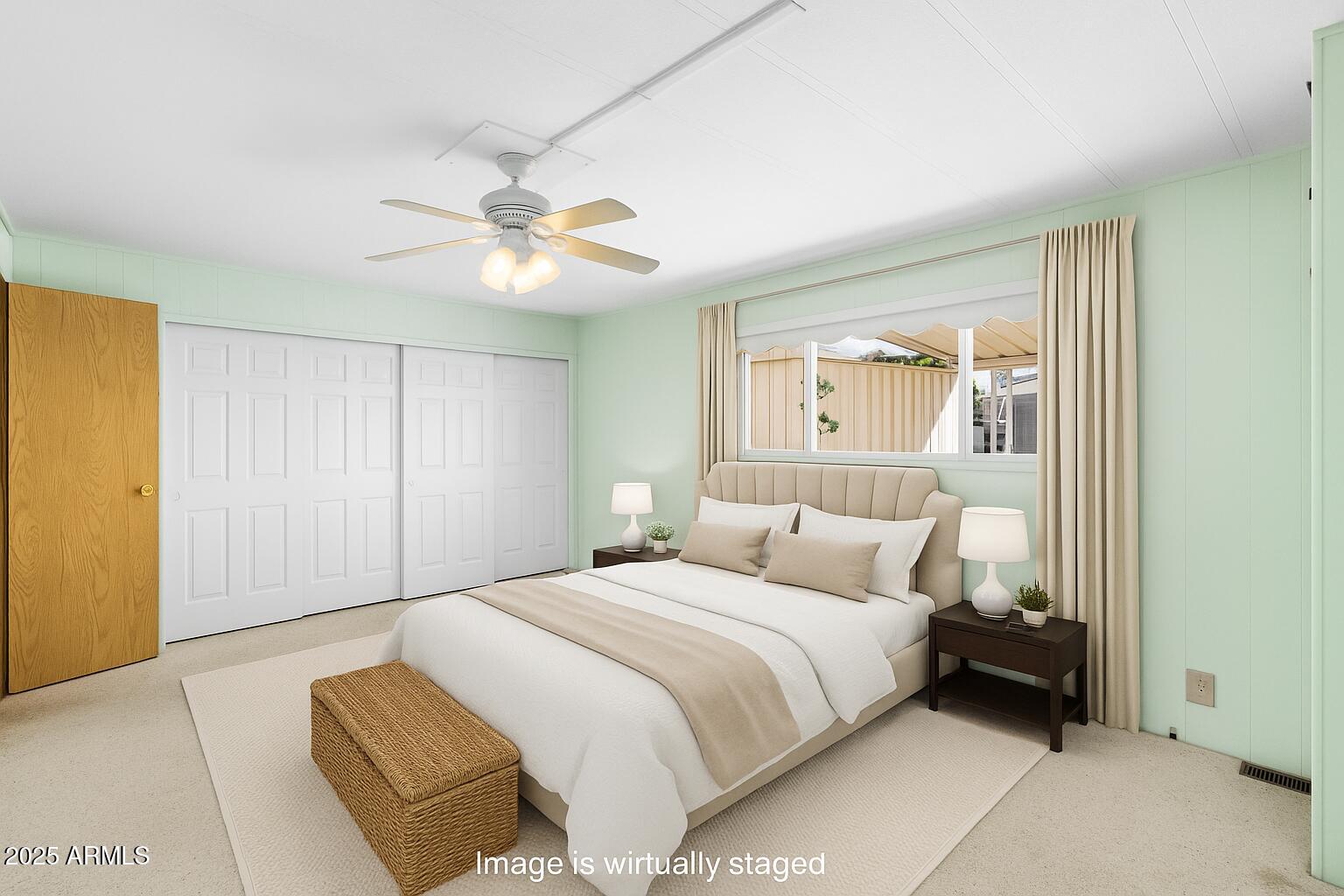 2100 North Trekell Road, Unit 204 Casa Grande, AZ 85122 - Photo 13 of 27 a bedroom with a bed and a chandelier