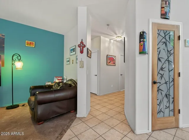 a living room with furniture