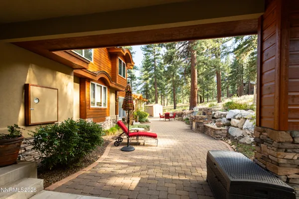 an outdoor space with patio lots of furniture