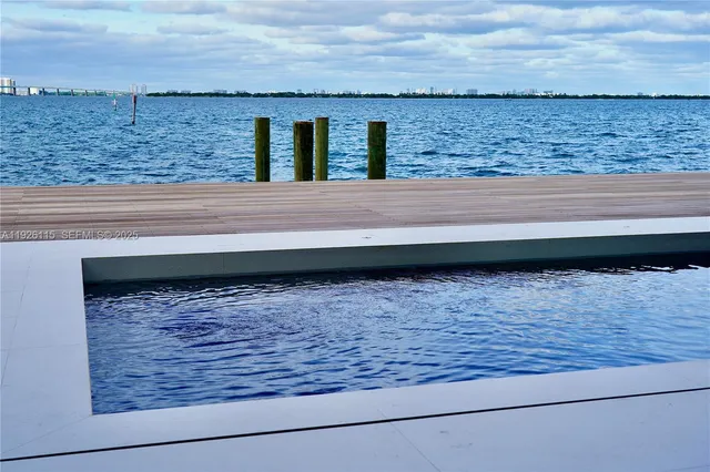 a view of a balcony with lake view