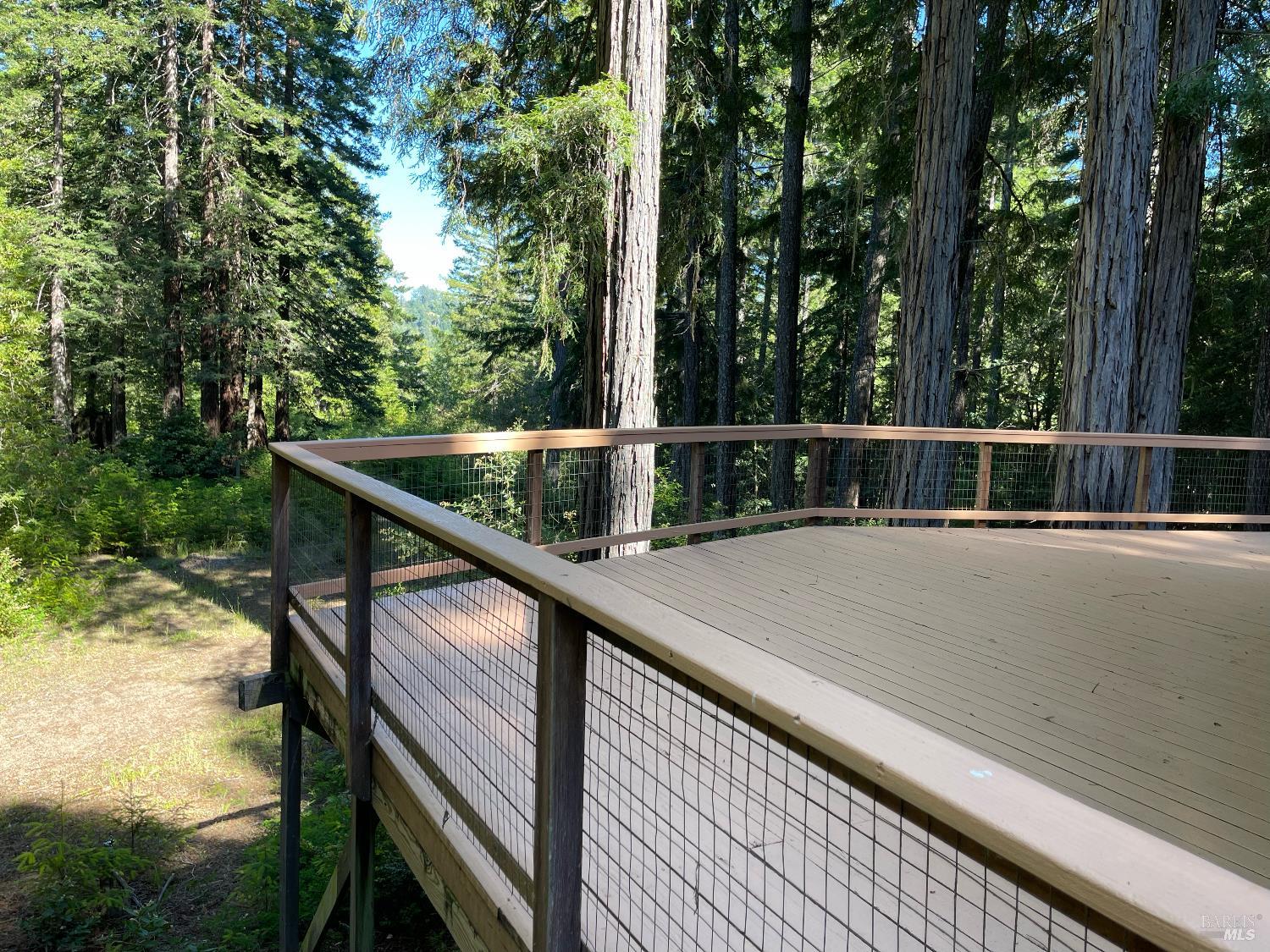 35905 Hauser Bridge Road, Unit J Cazadero, CA 95421 - Photo 7 of 34 a balcony with trees in front of it