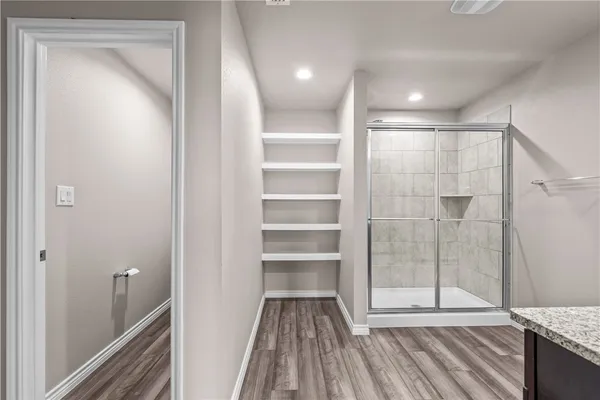 a view of a walk in closet