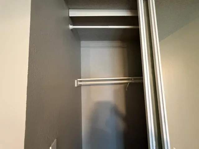 a close view of a closet