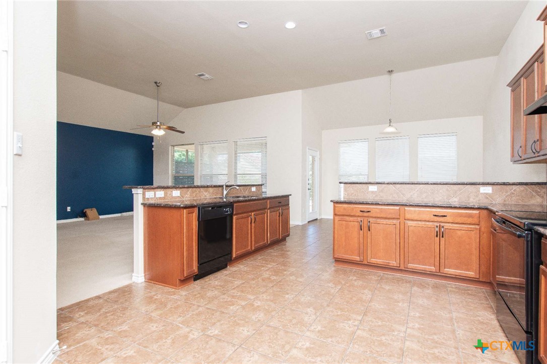 3302 Vineyard Trail Harker Heights, TX 76548 - Photo 5 of 29 a large kitchen with stainless steel appliances granite countertop a stove and a sink