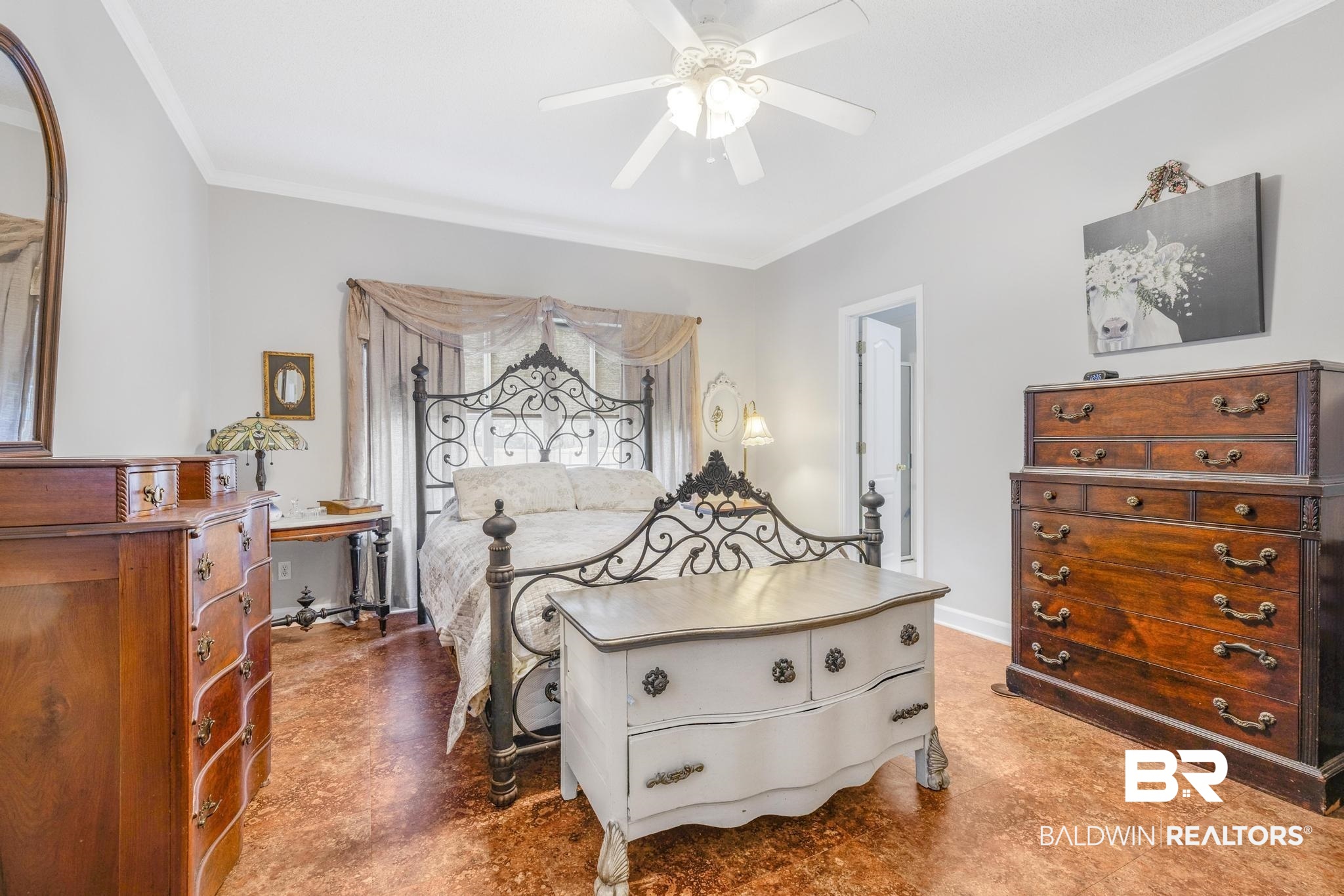 10603 Old Stage Road Stockton, AL 36579 - Photo 20 of 34 Bedroom with crown molding and ceiling fan