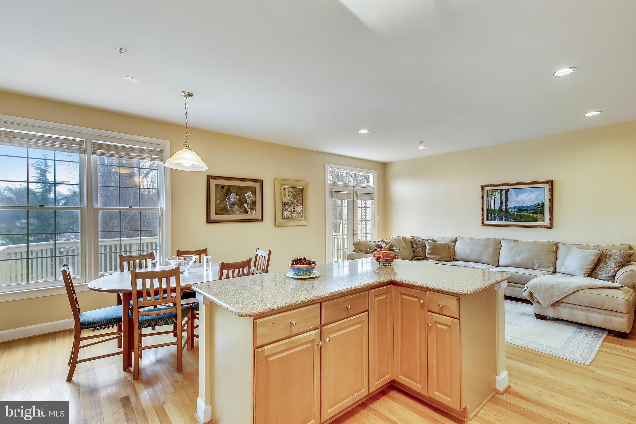 Kitchen island and family room