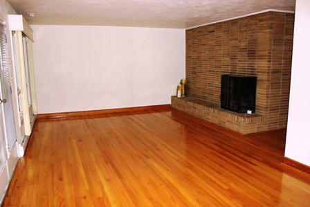 1731 Rutrough Road Southeast Roanoke, VA 24014 - Photo 8 of 34 a view of an empty room with wooden floor and a fireplace