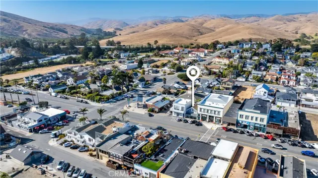 an aerial view of a city