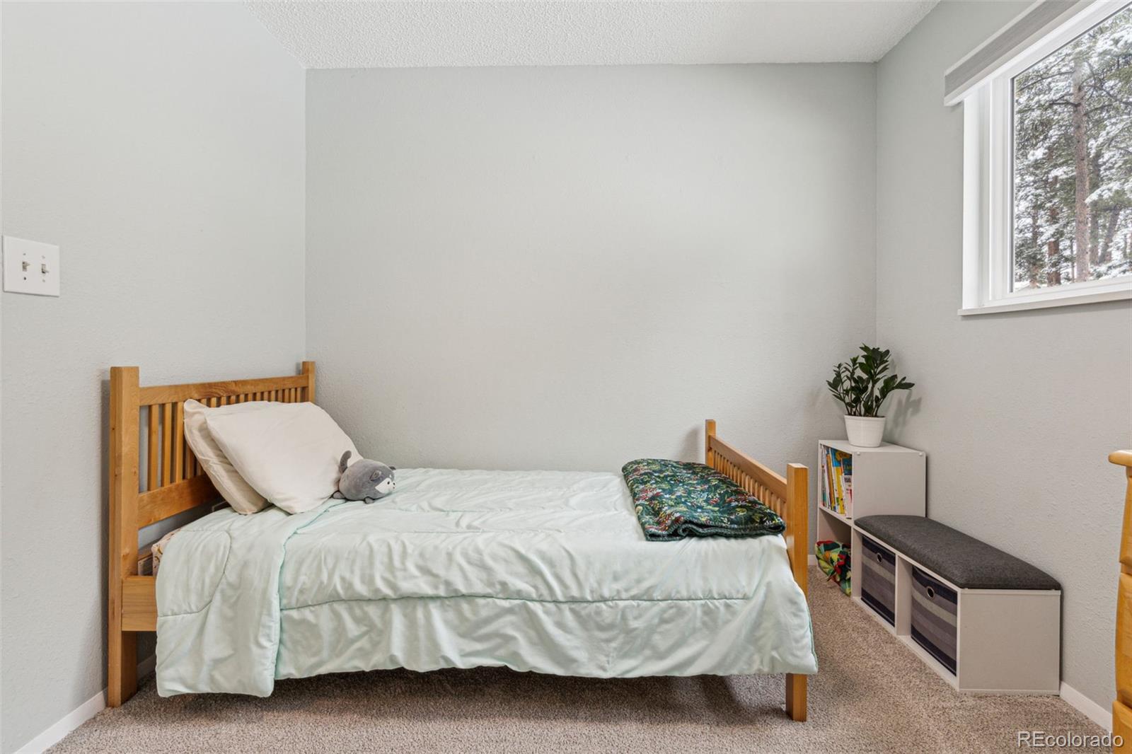 28254 Tresine Drive Evergreen, CO 80439 - Photo 19 of 44 a bedroom with a bed and a window