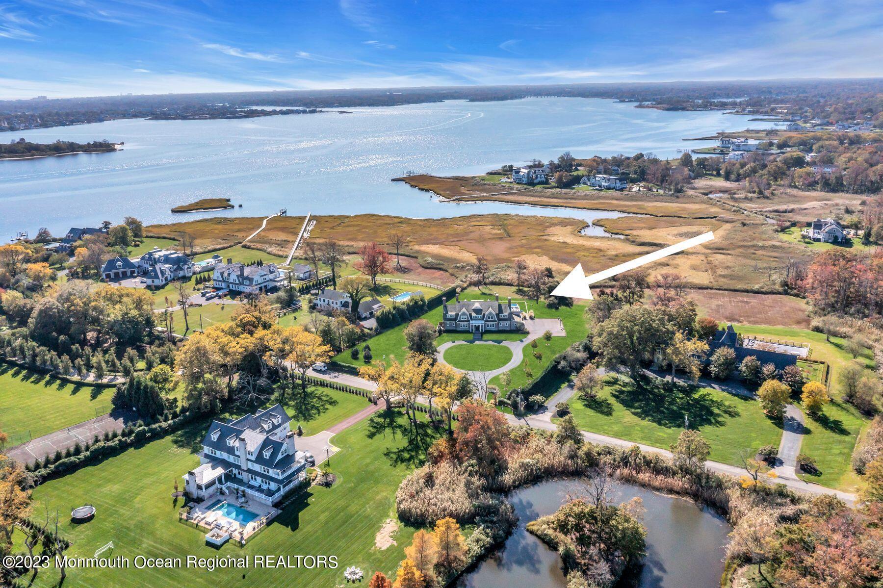 8 Ave Of Two Rivers South Rumson, NJ 07760 - Photo 4 of 40 Aerial View with Arrow