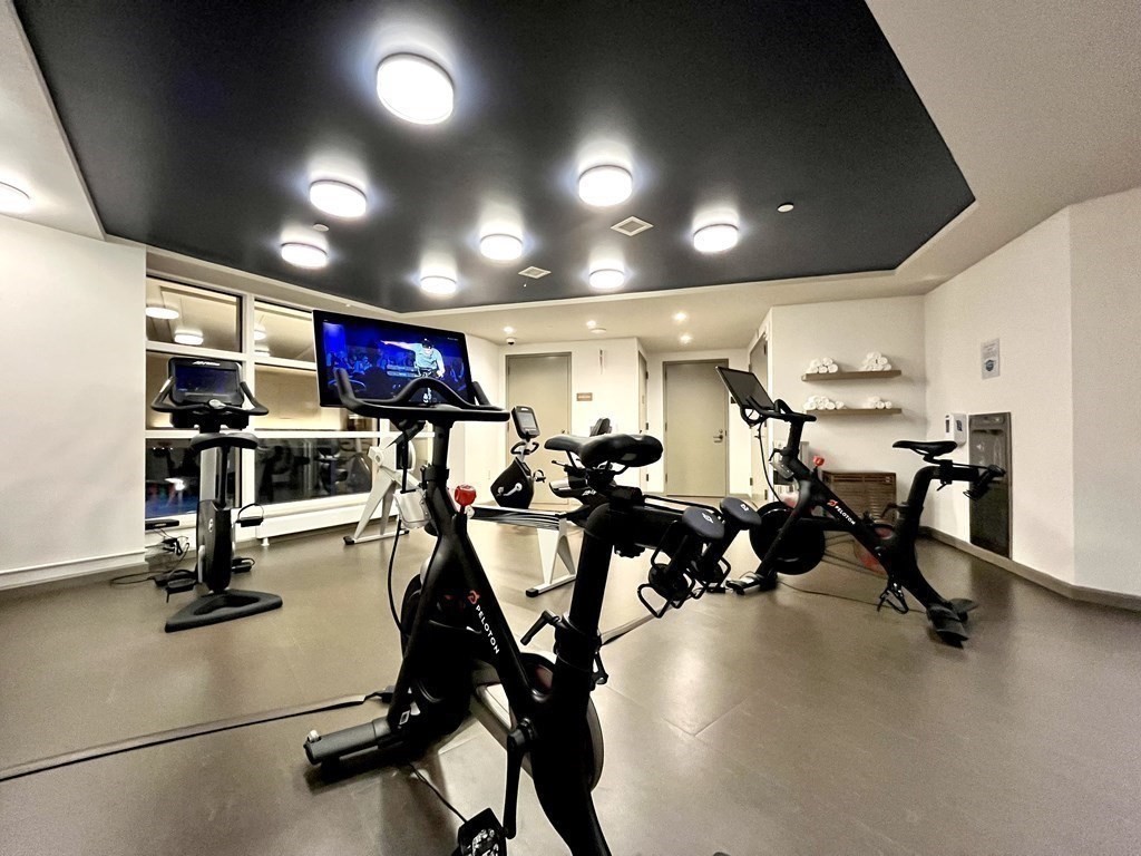 100 Lovejoy Wharf, Unit 8M Boston, MA 02114 - Photo 25 of 37 a view of a room with gym equipment